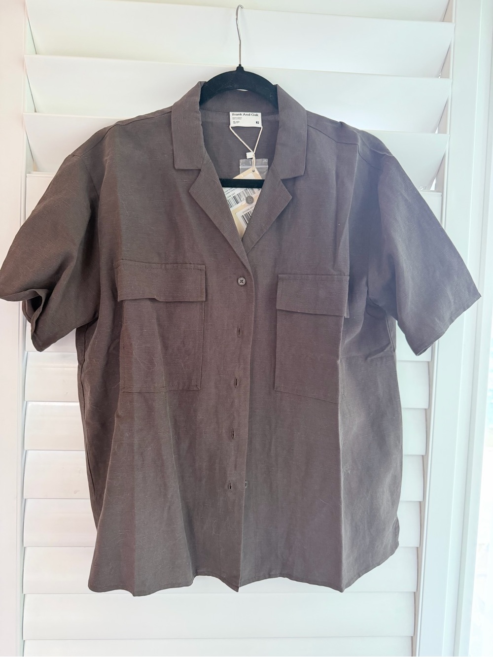Frank and Oak camp collar relaxer brown shirt - Picture 2 of 6
